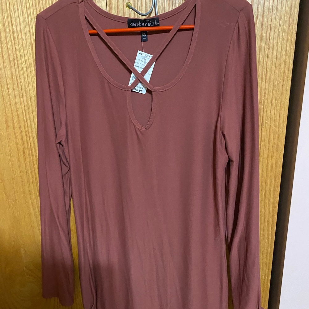 Discovery Crisscross Long Sleeve Mini Dress
